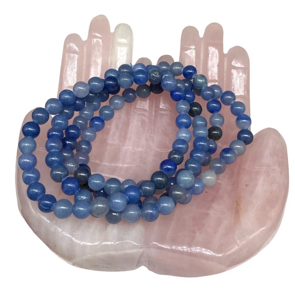 Jewelry - 6mm Blue Aventurine Stretch Bracelet Beads Beaded Crystal Stone Gemstone Boho